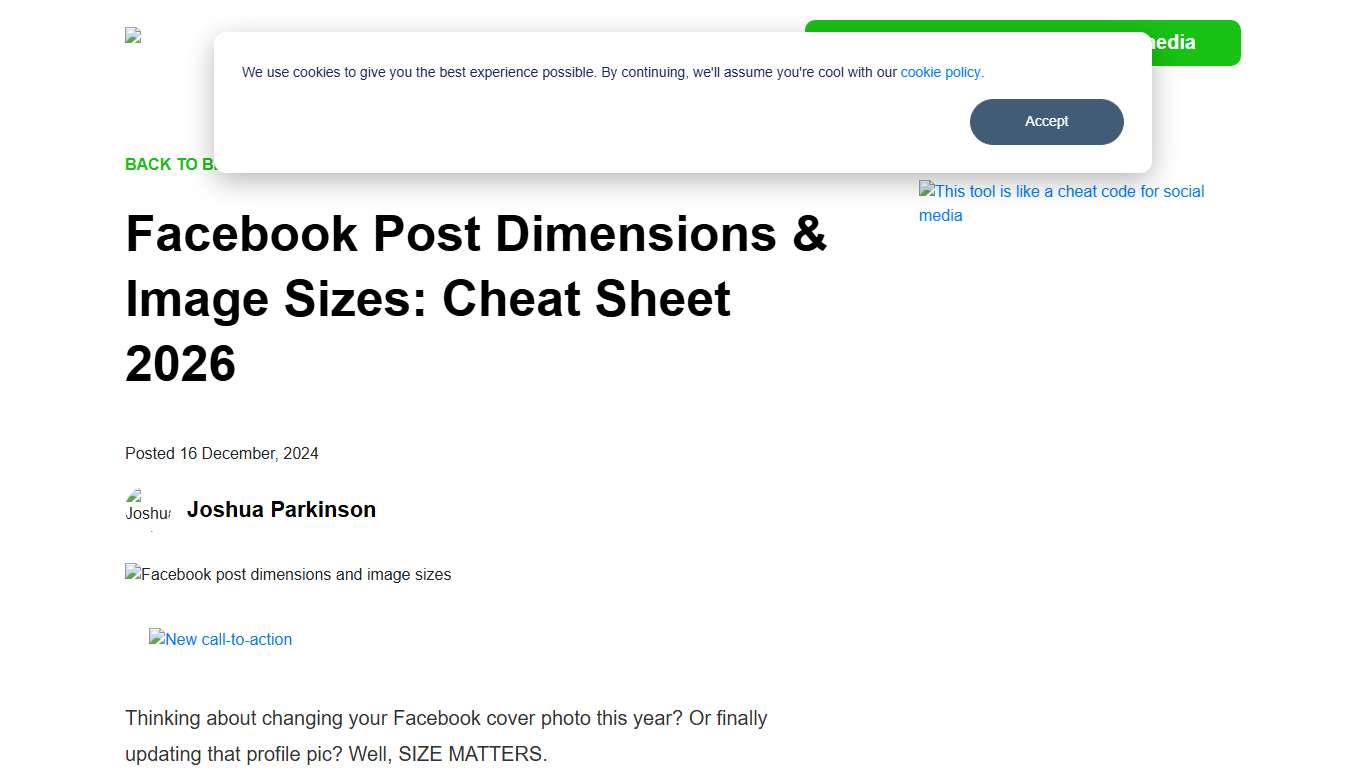 Facebook Post Dimensions & Image Sizes: Cheat Sheet 2026